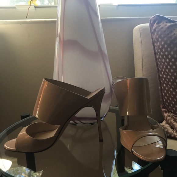 MANOLO BLAHNIK nude Ripta double-band mule slide - Picture 4 of 8